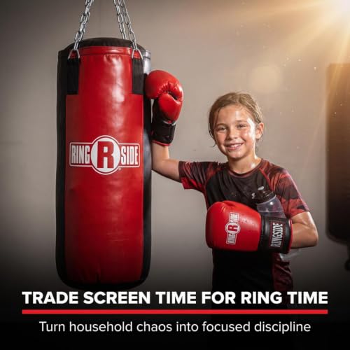 Youth Heavy Bag Kit with Gloves & Mounting Hardware - 40 lb Boxing Set for Kids
