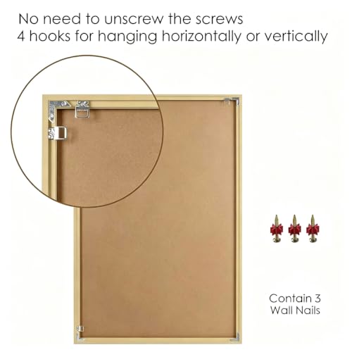 30x48 Metal Poster Frame with Matte Gold Finish and Plexiglass - Wall Mount