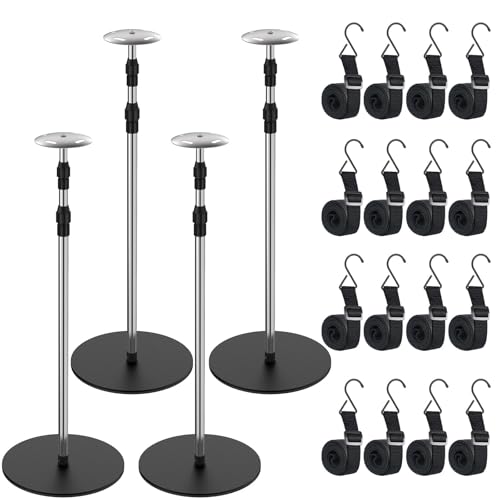 4-Pack Stainless Steel Boat Cover Support Poles Adjustable 30.7-71" with Heavy-Duty Bases