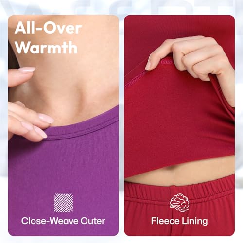 Women’s Thermal Long Johns Set Small Black Fleece Lined Winter Cold Weather