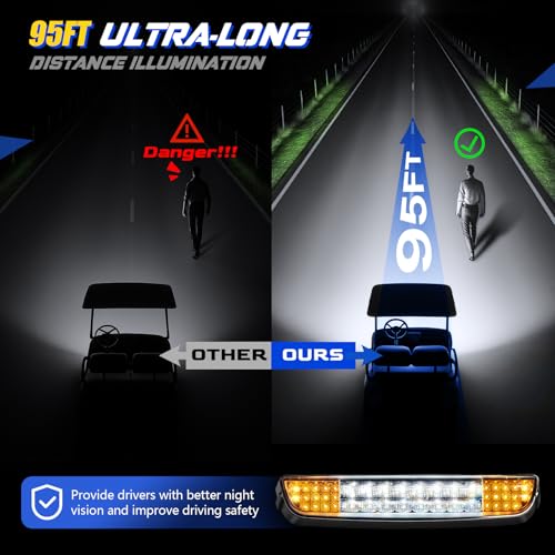 EZGO Golf Cart LED Headlight & Taillight Kit 12V Compatible with TXT 1996-2013