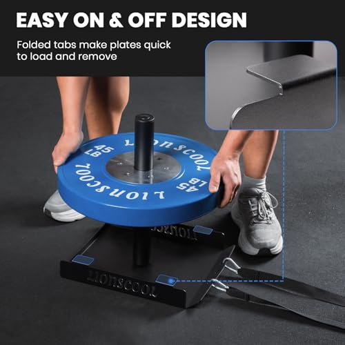 LIONSCOOL Black Pull Sled for Speed & Strength Training, Heavy Duty Steel Frame