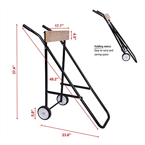 LEADALLWAY Wooden 5-15HP Folding Outboard Motor Stand & Carrier Cart for Small Boats