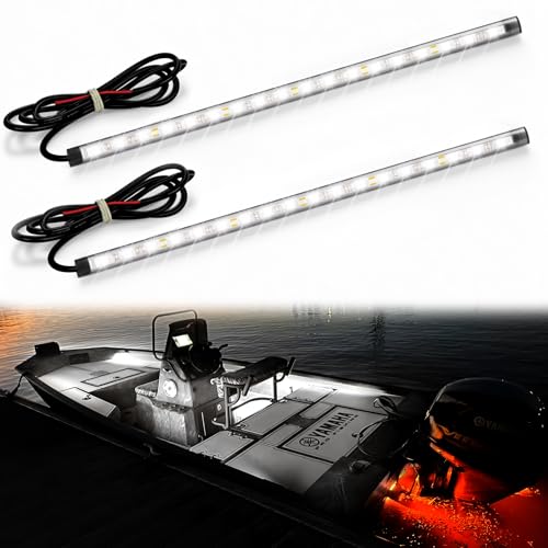 2Pcs White LED Boat Navigation Lights Waterproof Deck Interior Lighting