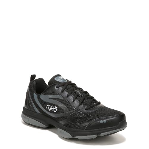 Women's Cross Training Shoes with Cushion & Support - Black/Gray/White, Size 7.5