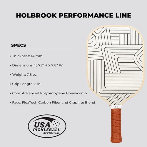 Holbrook Soho Carbon Fiber Pickleball Paddle - Performance Series, Graphite Surface