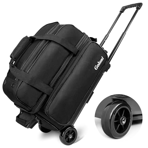 Goloni Double Roller Bowling Bag with Shoes Compartment - Black