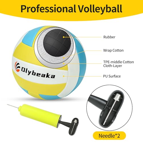 Outdoor Portable Volleyball Net Set with 4 Adjustable Poles - Black and Green