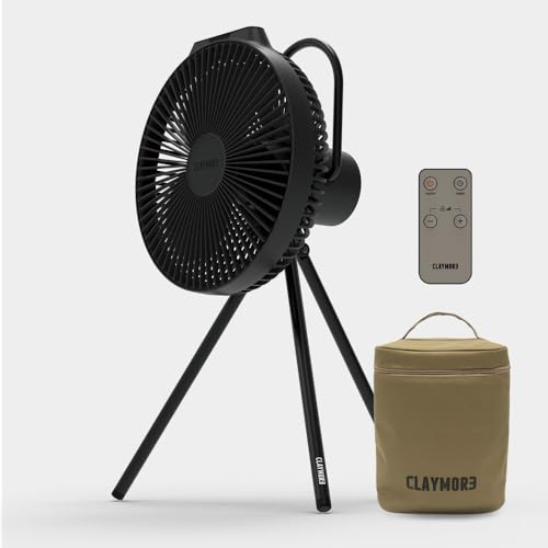 Claymore V1040 Black Portable Fan with Power Bank, Remote & 4-Speed BLDC Air Circulator