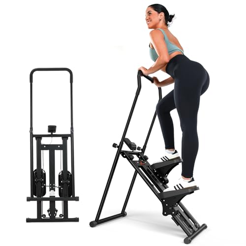 Sportneer Foldable Stair Stepper for Home Gym Black, Adjustable Resistance, Full-Body Workout