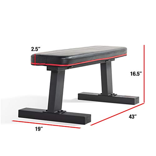 CAP Flat Utility Bench - Heavy-Duty Exercise Bench with 600 lbs Capacity, Black