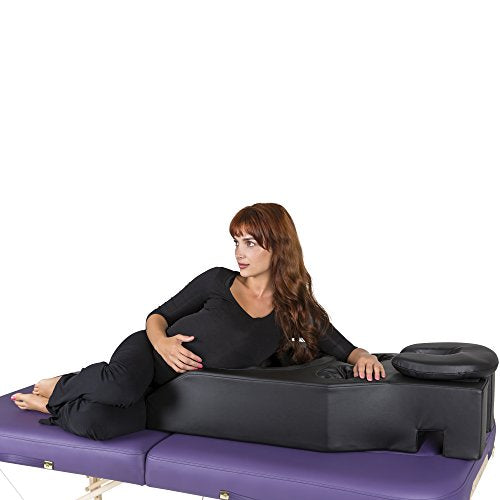 EarthLite Black Pregnancy Massage Cushion & Headrest - Support for Face-Down, Post-Surgery, Back Pain