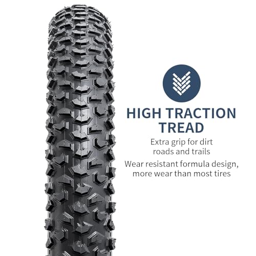 24 Inch Mountain Bike Tires 24x2.125 with Tubes & Levers - Fits 24x2.125 Bikes