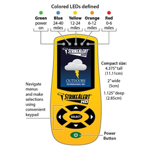 Personal Lightning Detector with Graphical Display and Storm Trend - Up to 80 Hours Battery Life