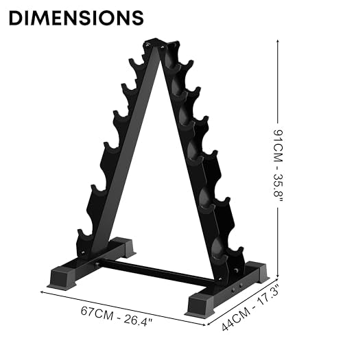 6th Floor JDGG 5/6 Tier A-Frame Dumbbell Rack Stand, 480LBS Capacity