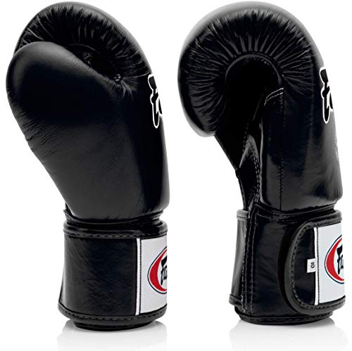 Fairtex BGV1 Muay Thai Boxing Sparring Gloves Black 16 oz - Premium Lightweight Shock Absorbing MMA Gloves