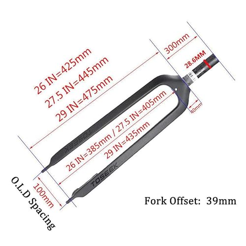 BestParts 26-Inch Full Carbon MTB Rigid Front Fork 1-1/8" Disc Brake Lightweight