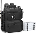 Fishing Tackle Backpack with Rod Holders & 4 Tackle Boxes - Black, 1600D Nylon