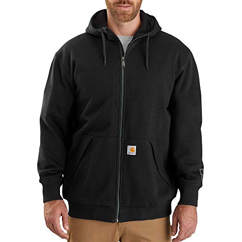 Carhartt Men's X-Large Paxton Thermal-Lined Full Zip Sweatshirt, Water-Resistant Black