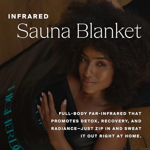 HigherDOSE Infrared Sauna Blanket with Low EMF, 9 Temperature Levels, Portable Home Spa