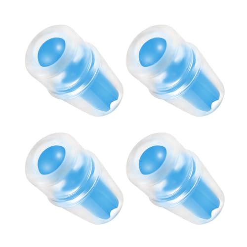 Blue 4-Pack Water Bottle Bite Valve Replacement with Shutoff & Tube O-Ring