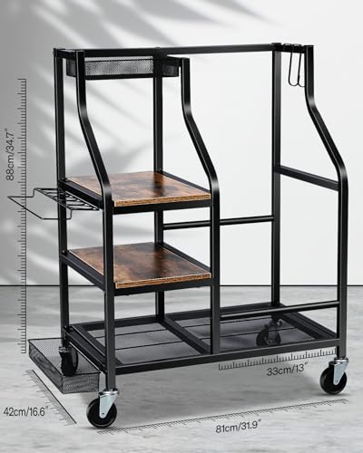 Golf Bag Storage Organizer with Wheels - Garage & Closet Stand (1) - FHXZH