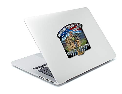 All Weather Patriotic Decal Sticker 7 Inch US Flag Support for Cars Trucks Laptop - Variation 1