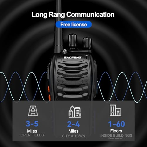 BAOFENG BF-888S Long Range Walkie Talkies for Adults, 6-Pack with Charger