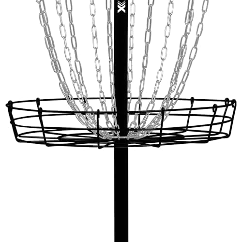 Disc Golf Practice Basket - Single Chain, Black - Portable Outdoor Game