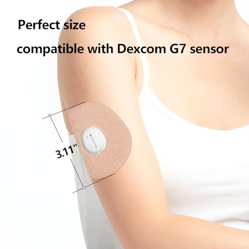 Waterproof Adhesive Patches for Dexcom G7 Sensor - Skin Color, 20 Pack