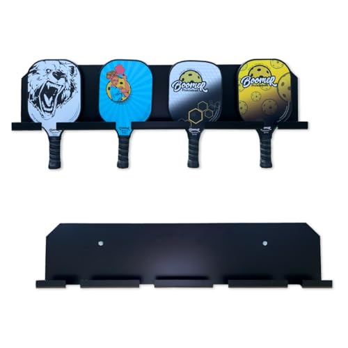 Pickleball Paddle Rack - Holds 4 or 8 Paddles, Heavy-Duty Steel with Weatherproof Coating - Variation 1