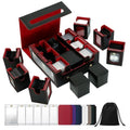9-in-1 MTG Deck Box with 8 Removable Commander Deck Cases - Black Red