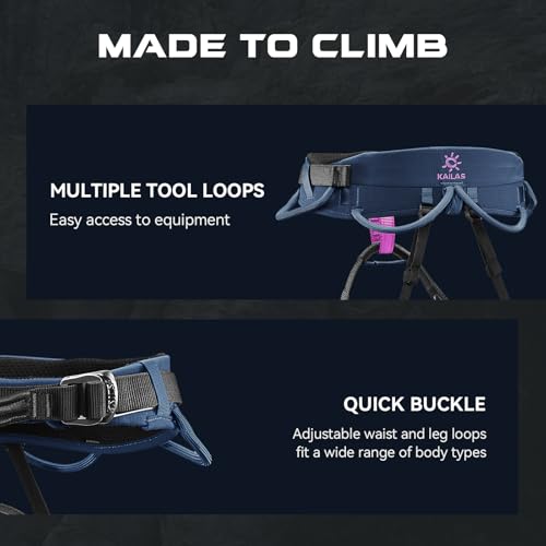 KAILAS Airo B3 Rock Climbing Harness Navy Blue Large - Mountaineering Gear