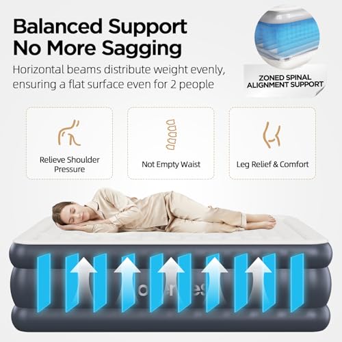 Twin XL Air Mattress with Built-in Pump - Twilight Blue, 18 Inch Elevated Support