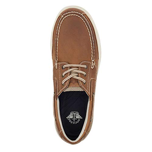 Dockers Mens Beacon Leather Boat Shoe - Dark Tan, Water-Resistant, Stain Defender