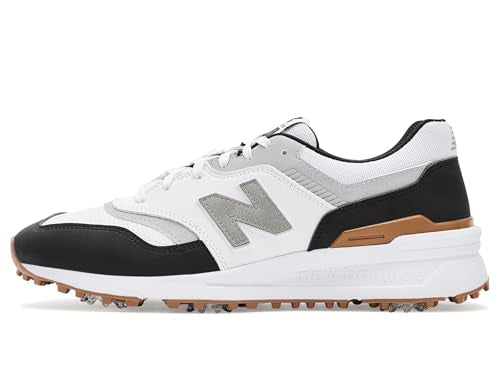 New Balance Men's 997 Golf Shoes White/Black 11 - Waterproof, Lightweight Performance