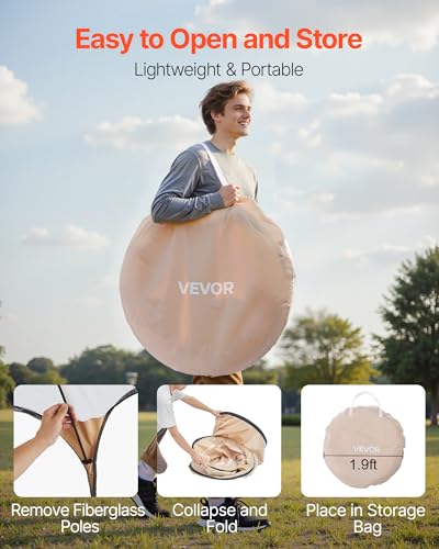 Pop Up Sports Tent with Clear Bubble, 8 Sizes Optional, Beige + Clear - 47"L x 47"W x 74.8"H, Waterproof Outdoor Shelter for 1-6 People