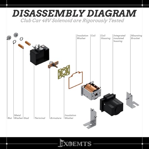 48V Club Car Solenoid with Resistor for Electric Golf Carts - 4 Terminals