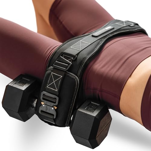 JACKED ASS BELT Black Hip Thrust Belt for Dumbbells & Kettlebells - Premium Glute Workout