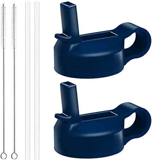 The Mass Wide Mouth Straw Lid Compatibility Most Sports Water Bottle (Cobalt)