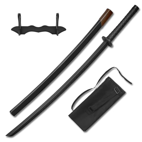 Black BJDJ Katana Sword - High Toughness Polypropylene Blade for Training & Aikido
