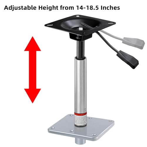 14-19 Inch White & Grey Pedestal Kit for Bass Boat Casting Seat with Mount