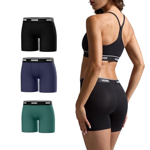 Women’s 3-Pack Boxer Shorts - Soft Modal, 5-Inch Baller Boy Shorts, XL