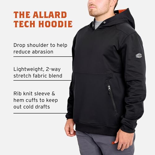 BRUNT Tech Hoodie Men 2XL Black - Casual Athletic Sweatshirt for Sports & Lounge
