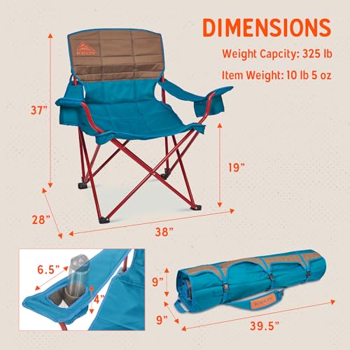 Kelty Deluxe Lounge Folding Camping Chair - Deep Lake / Fallen Rock