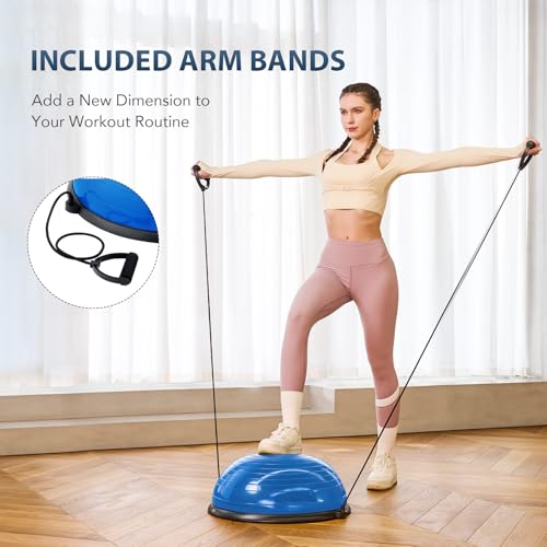 Blue Balance Ball with 55cm Yoga Ball, Resistance Bands & Pump – 23 Inch