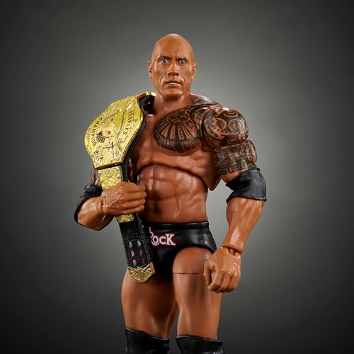 WWE Ultimate Edition Action Figure with Swappable Heads & Hands - The Rock 6-Inch Collectible Set