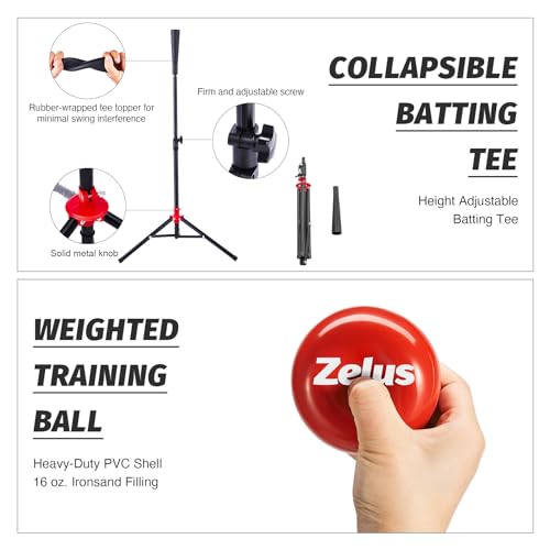 7x7ft Baseball Net with Adjustable Batting Tee, Practice Balls & Carry Bag