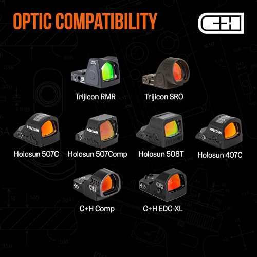 C+H Precision Optics Adapter Plate for SIG P320 Legion with Glock Dovetail, RMR/SRO & Holosun Compatibility