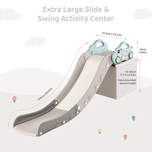 Indoor Toddler Slide for Couch & Bed - Safe Kids Playset, Blue